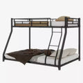 Bellemave Twin Over Full Metal Bunk Bed, Bunk Bed Twin Over Full with Ladder & Full-Length Guardrail for Teens Adultsblack