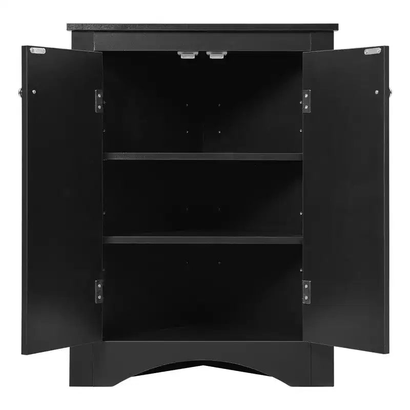 Okak 31.5 Inch Triangle Bathroom Storage Cabinet Floor Corner Cabinet with Doors and Shelves for Dining Room,Bathroom,Kitchen