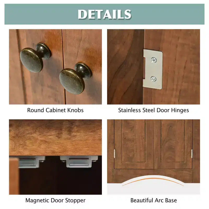 Okak 31.5 Inch Triangle Bathroom Storage Cabinet Floor Corner Cabinet with Doors and Shelves for Dining Room,Bathroom,Kitchen