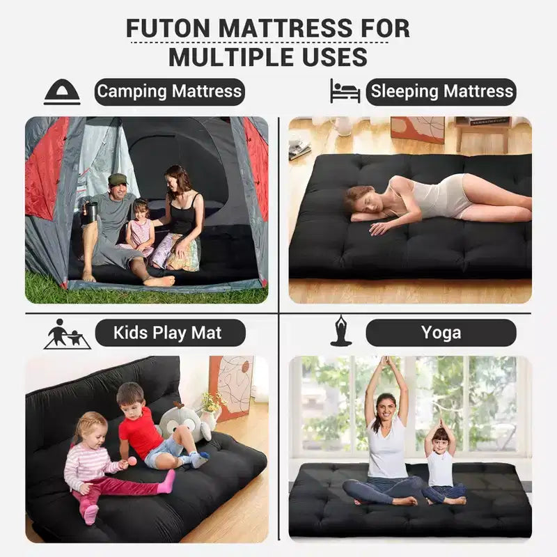 Japanese Floor Mattress Full Size, 54 x 80 Tatami Mat Foldable Japanese Floor Bed Roll Up Mattress Camping Sleeping Pad for Dorm RV Travel