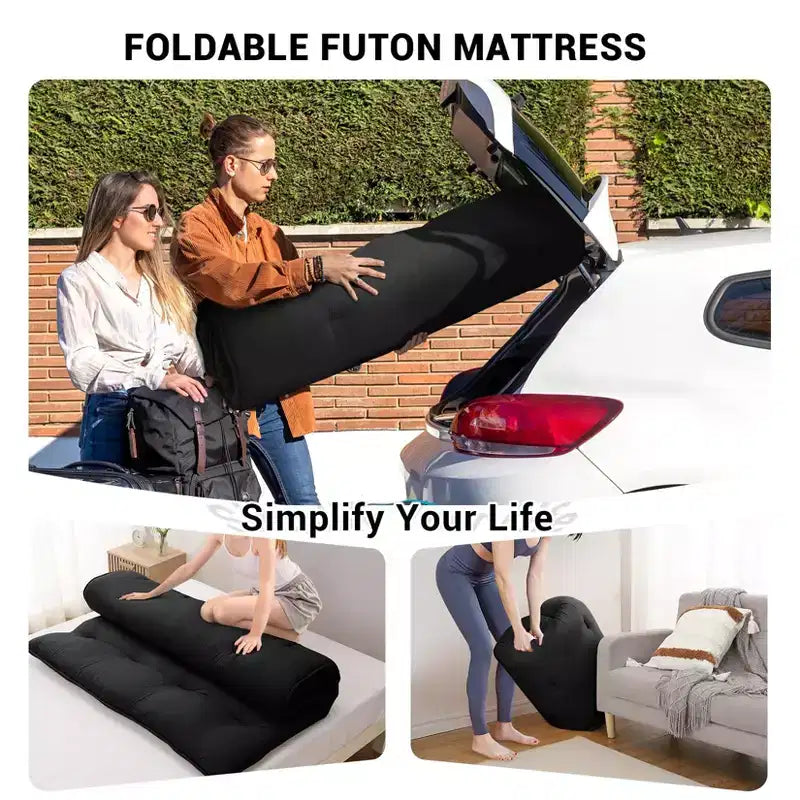 Japanese Floor Mattress Full Size, 54 x 80 Tatami Mat Foldable Japanese Floor Bed Roll Up Mattress Camping Sleeping Pad for Dorm RV Travel