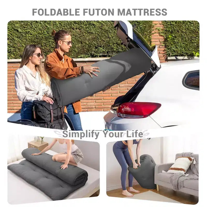 Japanese Floor Mattress Full Size, 54 x 80 Tatami Mat Foldable Japanese Floor Bed Roll Up Mattress Camping Sleeping Pad for Dorm RV Travel
