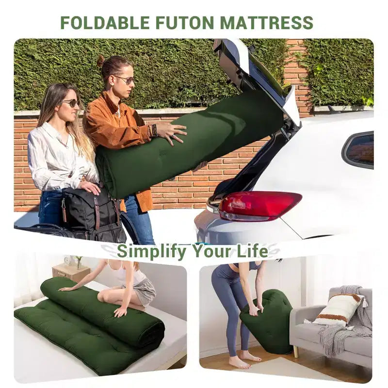 Japanese Floor Mattress Full Size, 54 x 80 Tatami Mat Foldable Japanese Floor Bed Roll Up Mattress Camping Sleeping Pad for Dorm RV Travel
