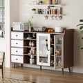 55 Buffet Cabinet with Drawers, Farmhouse Pantry Storage Sideboard for Dining Room and Living Room, Freestanding Kitchen Cupboard
