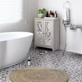 Galano Freestanding Bathroom Cabinet with Mirrored Doors in Dusty Gray Oak 25 W 11.7 D 32 H