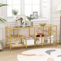 Costway 58 TV Stand for TVs up to 65 w/ Tempered Glass Shelves TV Console Table