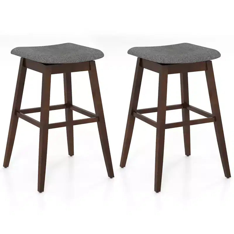 Costway Set of 2 Swivel Bar Stools 30 Bar Chairs w/ Padded Contoured Seat & Footrest