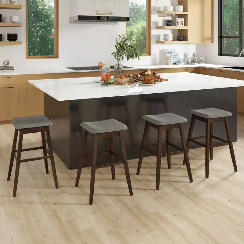 Costway Set of 2 Swivel Bar Stools 30 Bar Chairs w/ Padded Contoured Seat & Footrest
