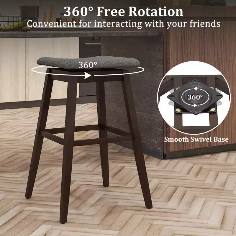 Costway Set of 2 Swivel Bar Stools 30 Bar Chairs w/ Padded Contoured Seat & Footrest