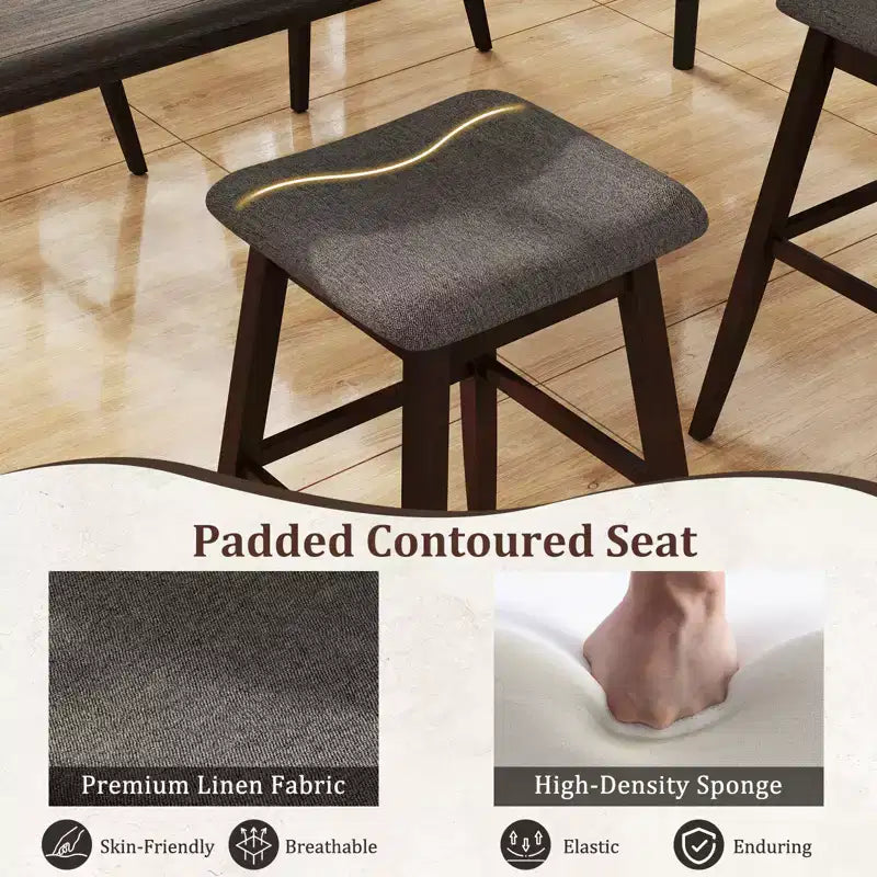 Costway Set of 2 Swivel Bar Stools 30 Bar Chairs w/ Padded Contoured Seat & Footrest
