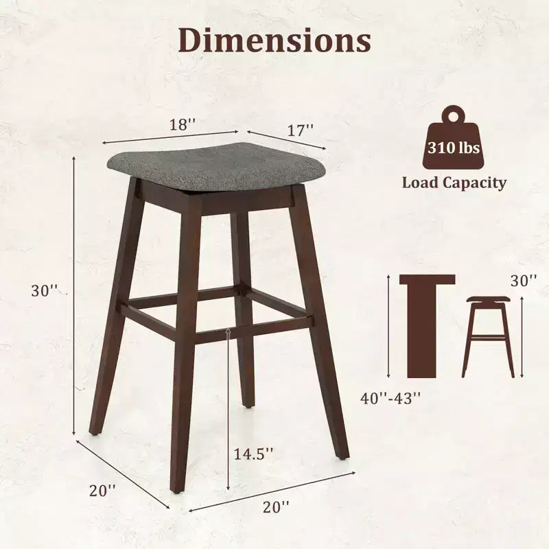 Costway Set of 2 Swivel Bar Stools 30 Bar Chairs w/ Padded Contoured Seat & Footrest