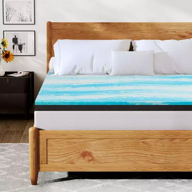 Dyonery Mattress Topper 3 Inch Extra Firm, Gel Memory Foam with High Density Foam Base, Back Pain Relief, CertiPUR-US Certified
