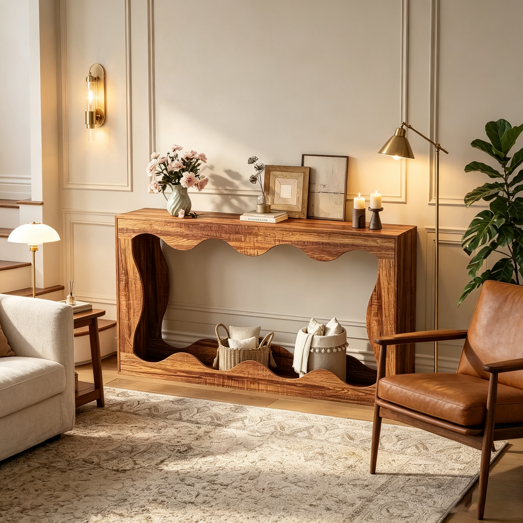 Table d'appoint de rangement de style campagnard
