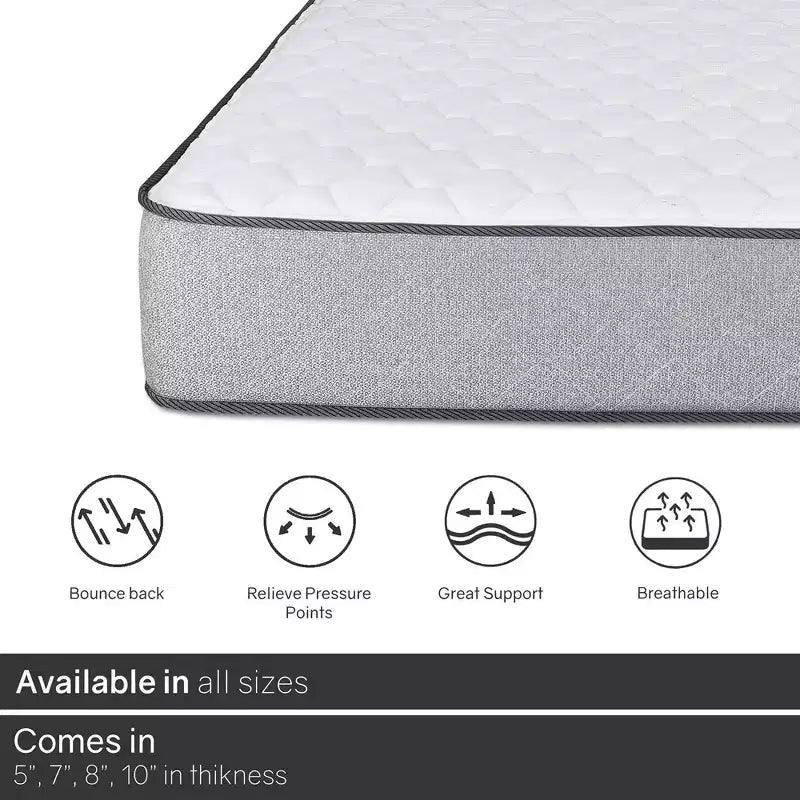 Continental Sleep 5-Inch Medium Firm Tight top High Density Foam Mattress.