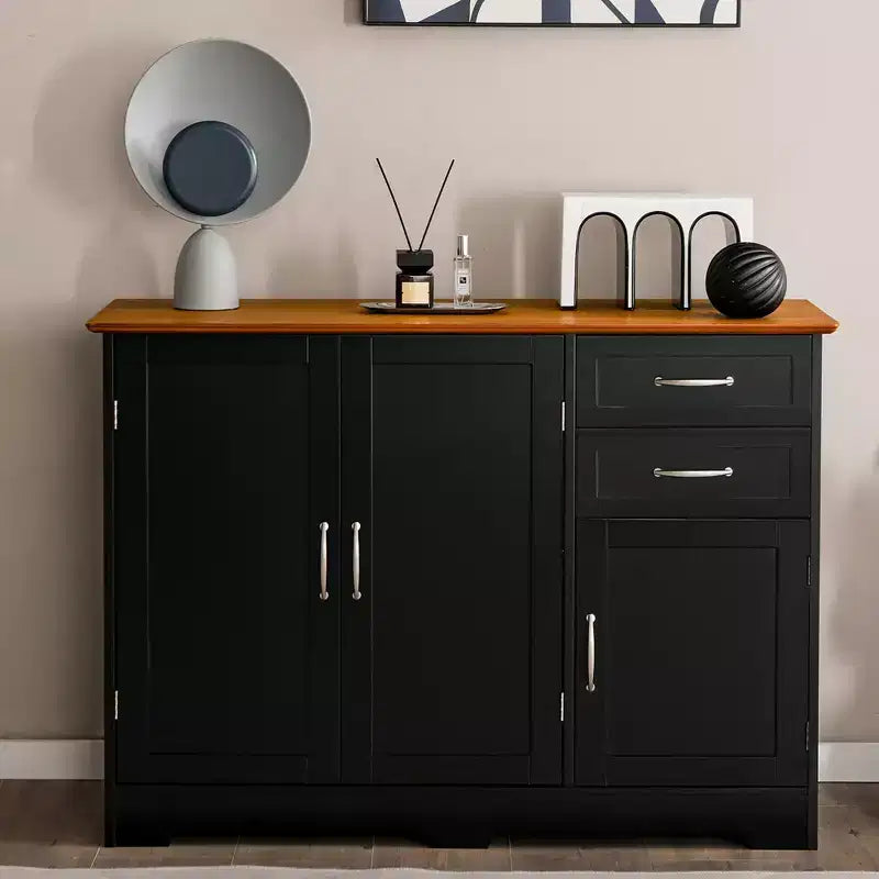 Costway Buffet Sideboard Kitchen Cupboard Storage Cabinet with 2 Drawers & 3 Doors